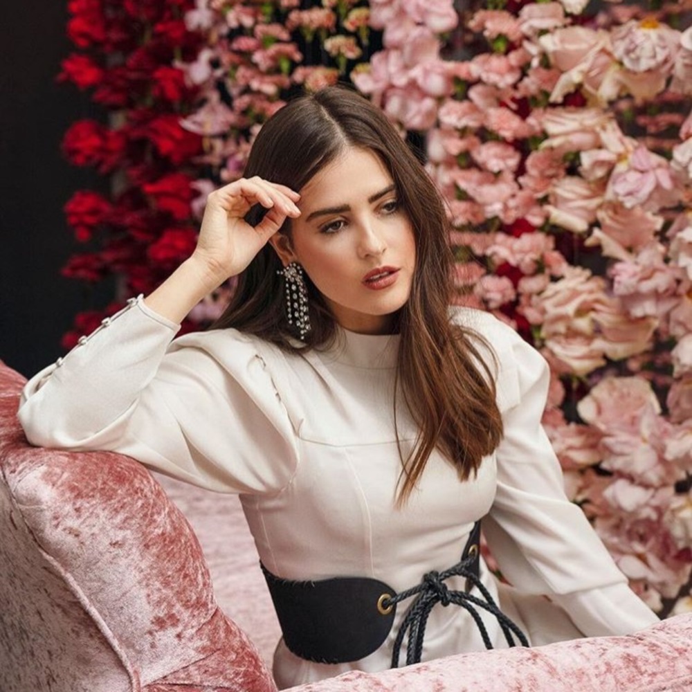 Bcbg mock neck asymmetrical dress